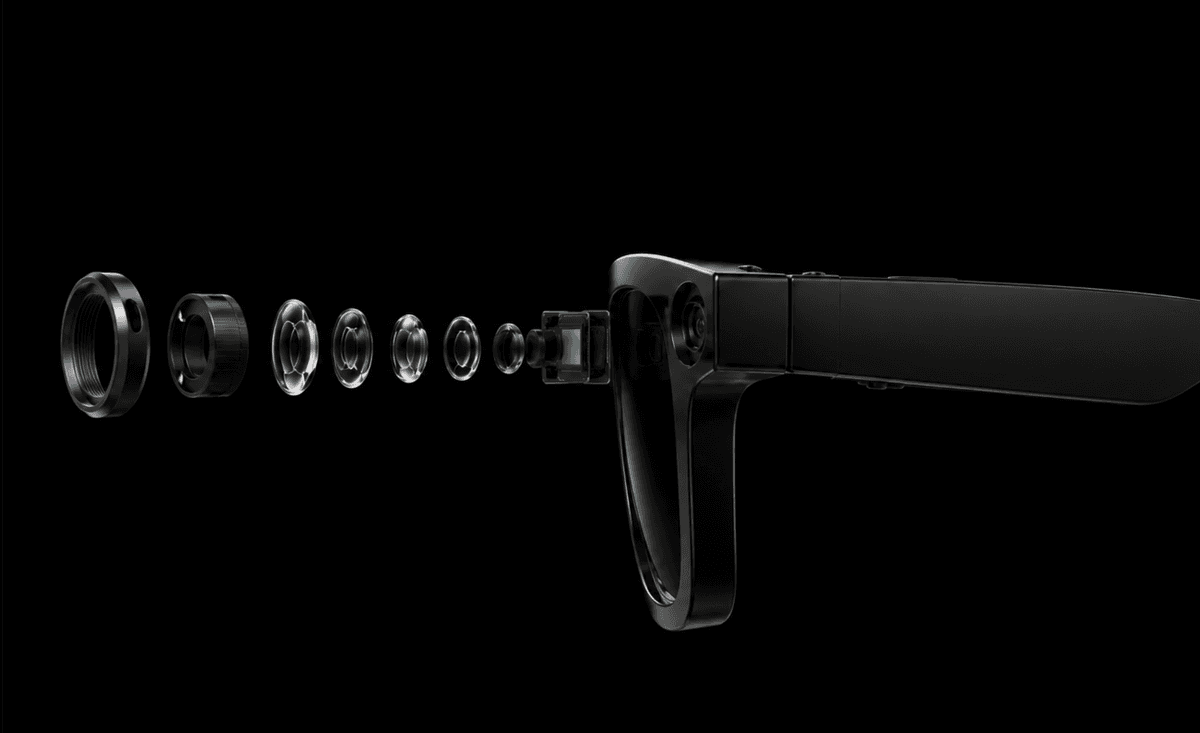 Iris camera lens stack, exploded view
